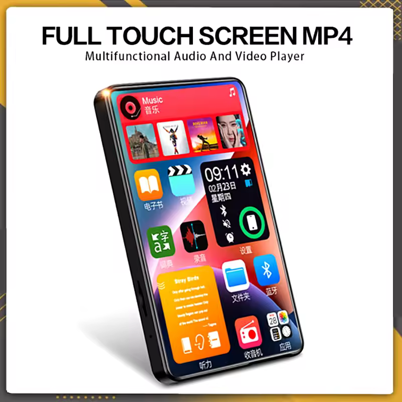 4 אינץ ui mp4 מוסיקה נגן מסך מגע 16GB 5.0 bt עם רמקול 1080p וידאו ספר fm וידאו fm fm נגן אודיו נייד עבור walkman