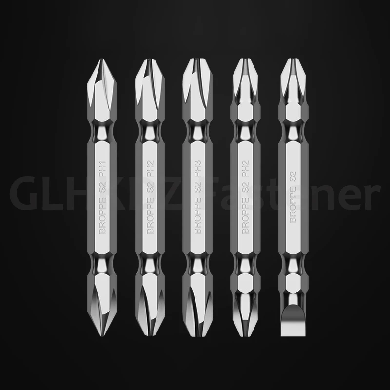 PH2 Cross Head Double Headed Screwdriver Bit 65/100/150/200~300mm Double-end Cross Electric Screwdriver Bit Magnetic Driver Bits