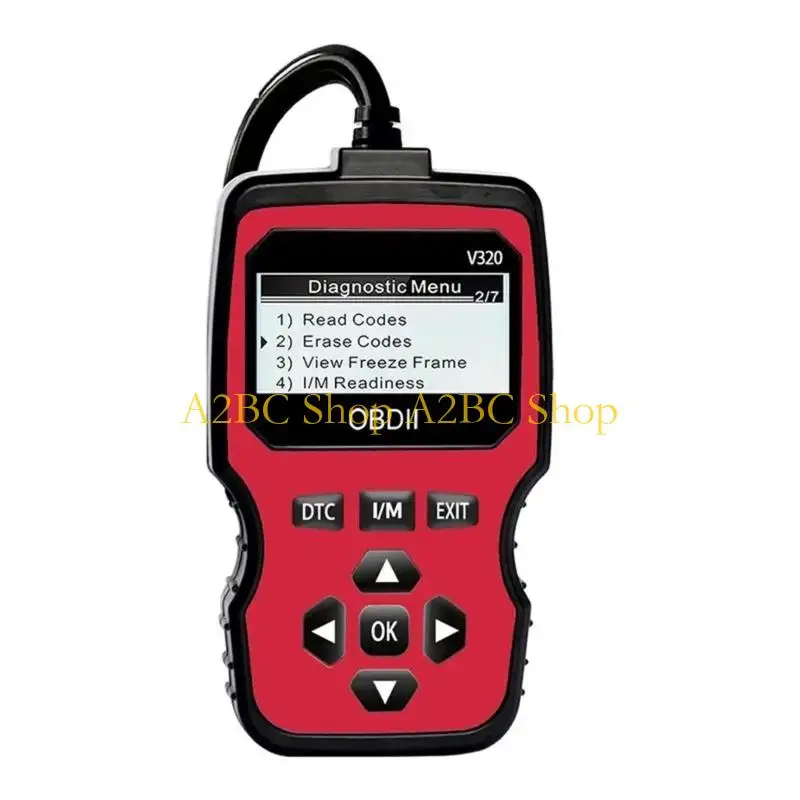A2BC Universal OBD2 Code Reader With Emission Test Readiness And 3000+ Fault Codes For Vehicle Maintenance And Repair