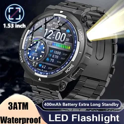 Outdoor Sports Compass Smart Watch GPS Tracking 400Mah Battery 3ATM Waterproof Voice Assistant Bluetooth Call Smartｗatch for Men