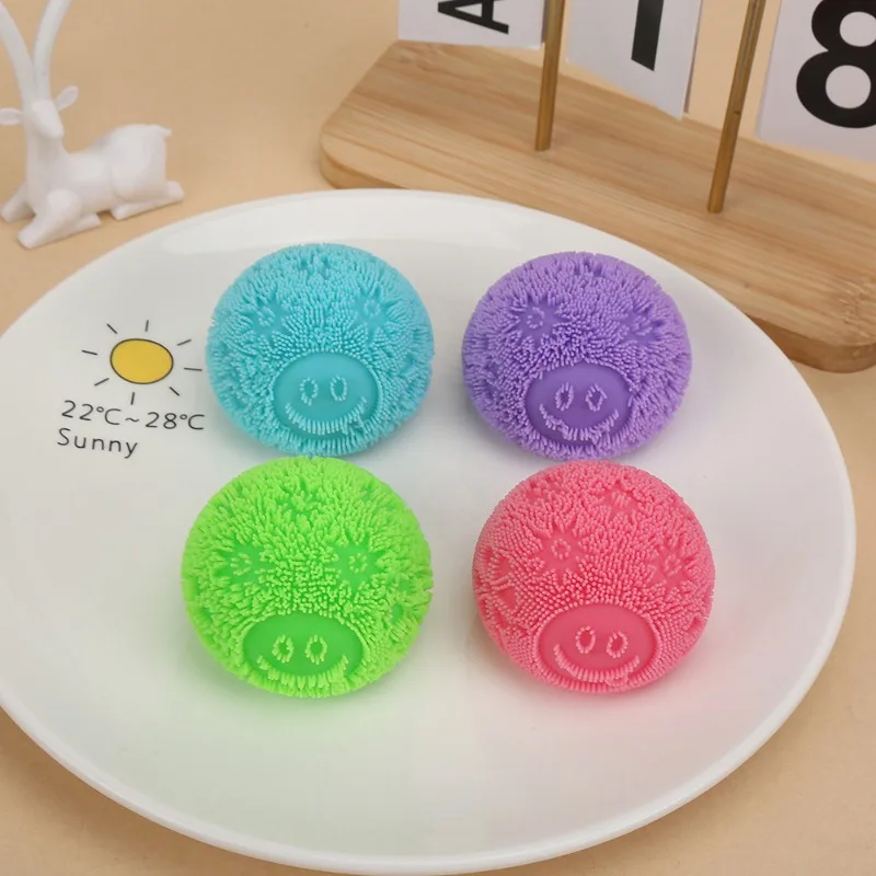 New smiley face flower pinching music decompression toy pressure ball wholesale knick knacks