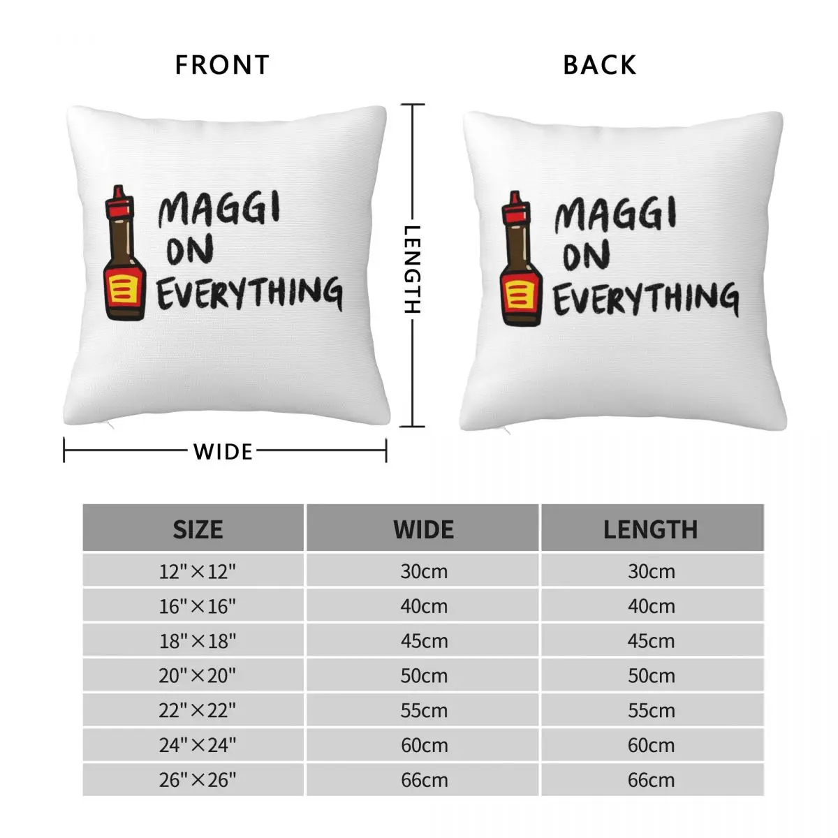 Maggi On Everything Pillowcase Polyester Linen Velvet Printed Zip Decorative Pillow Case Room Cushion Cover 45x45