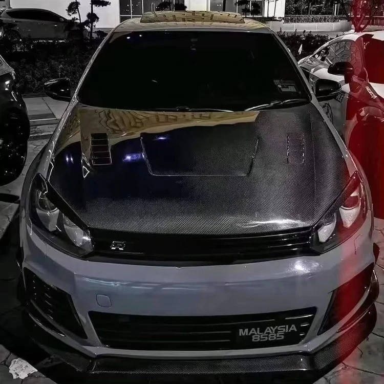 Factory Sales C Style Carbon Fiber Hood Bonnet for  Golf 6 GTI R MK6 2008-2013 - view 3