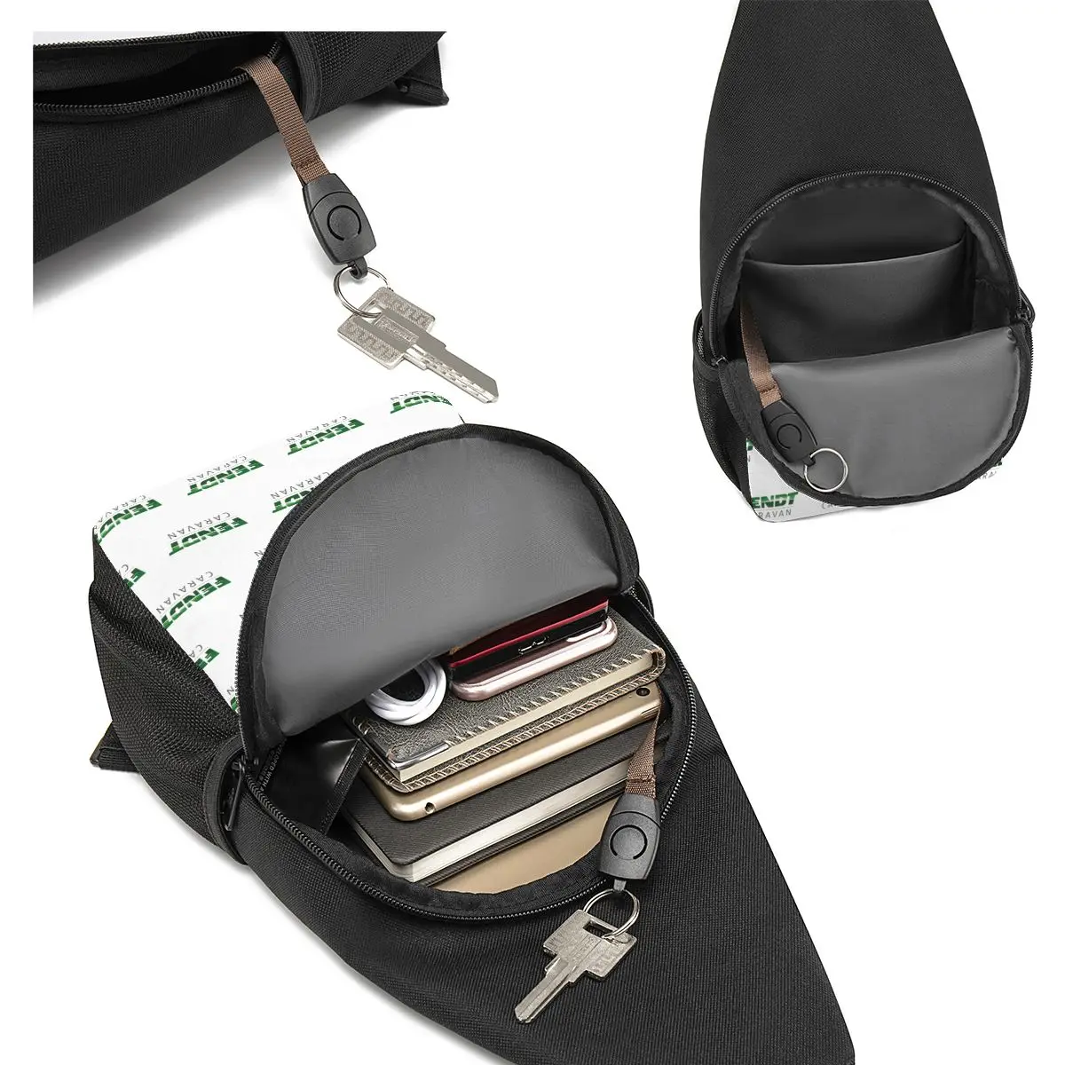 Fendt Caravan Chest Bag Men Sling Crossbody Backpack Chest Bag Travel Hiking Daypack Shoulder Bag 5