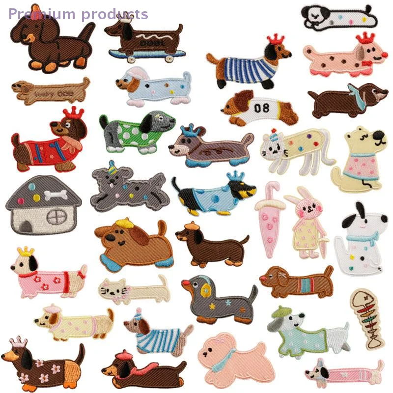 

1 PC Multi style patches Cute Dachshund Embroideried Dog Patches For Girls Bag DIY Small Sticker For Kids Clothes Designer