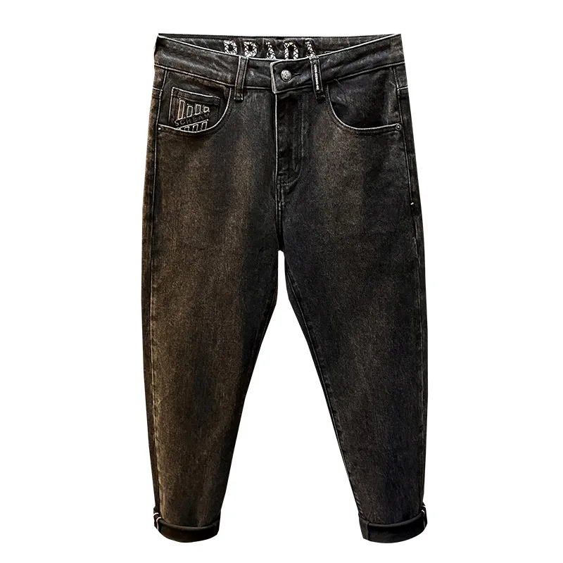 

Винтажная одежда, американские элитные черные джинсы, мужские узкие брюки 2022, осенний новый стиль, крутые шаровары, повседневные длинные брюки