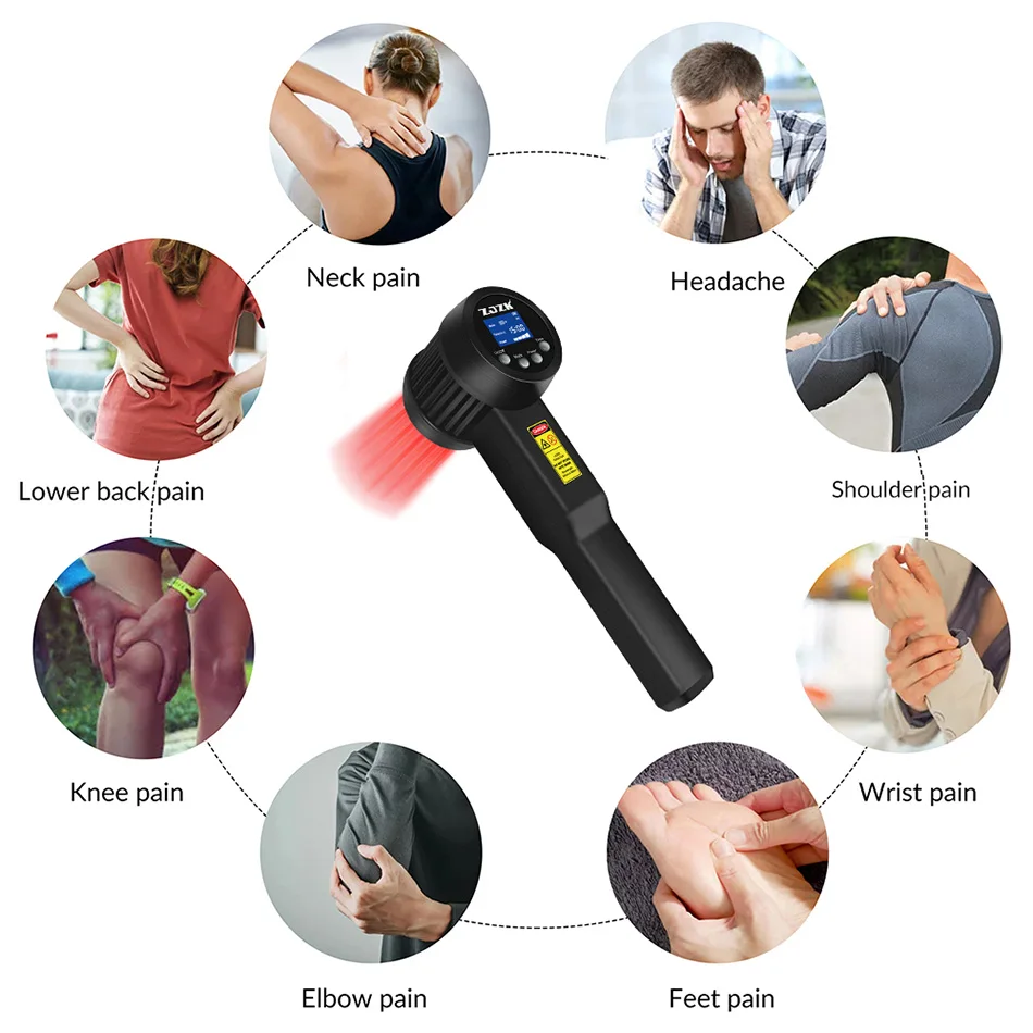 

8W Semiconductor High Intensity Laser Photobiomodulation Therapy for Fibromyalgia 808nm 650nm Physiotherapy Device for Pain