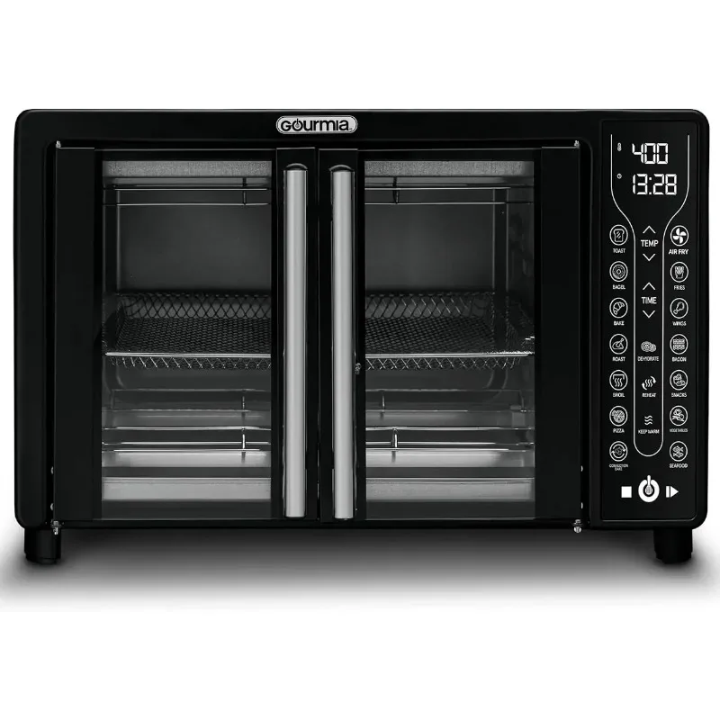 

Toaster Oven Air Fryer Combo, 17 cooking presets, 1700W french door digital oven, 24L capacity, Large, Black