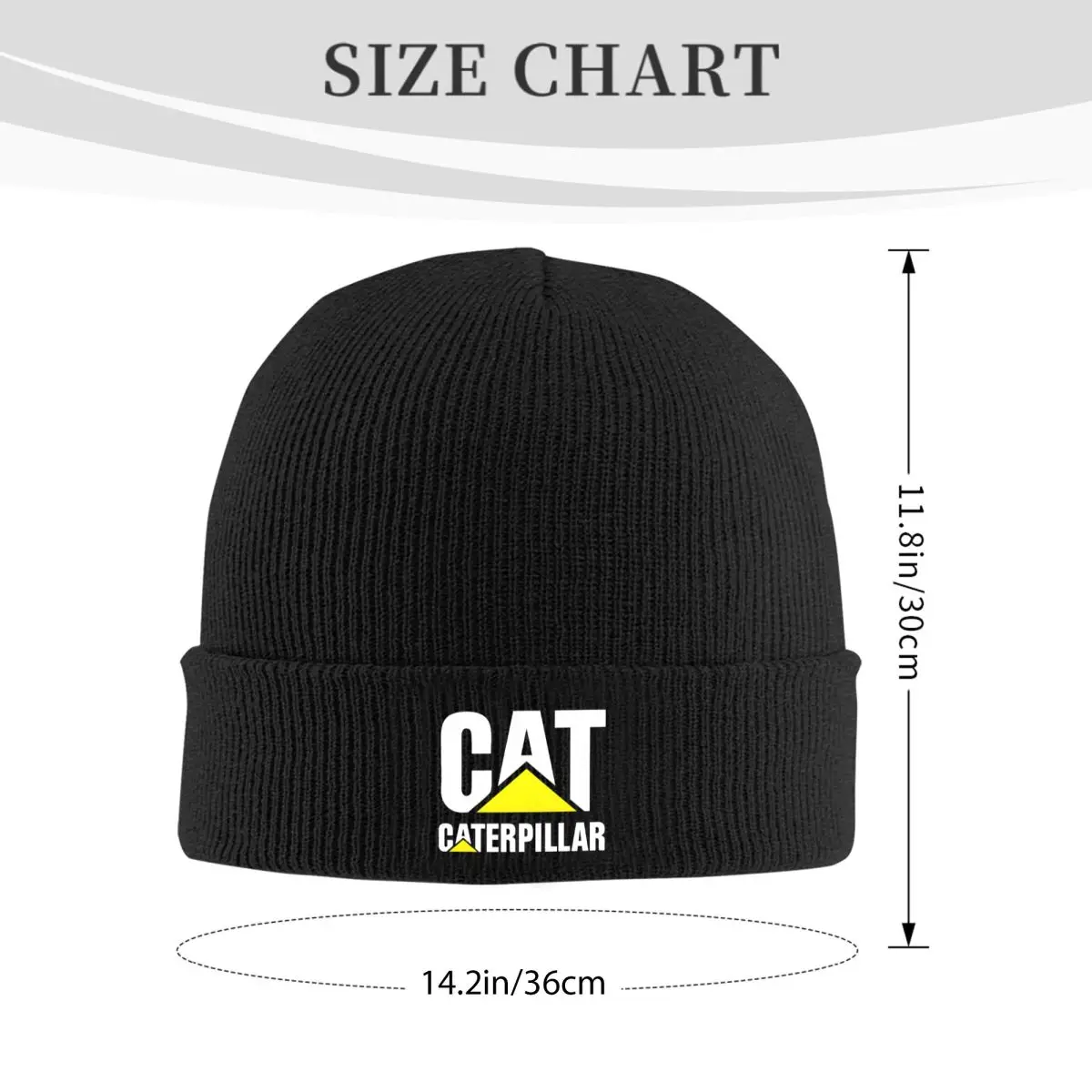 CAT-CATERPILLAR Unisex Acrylic Knit Beanie, Cozy and Warm Winter Hat, Lightweight Slouchy Cap for Outdoor Activities