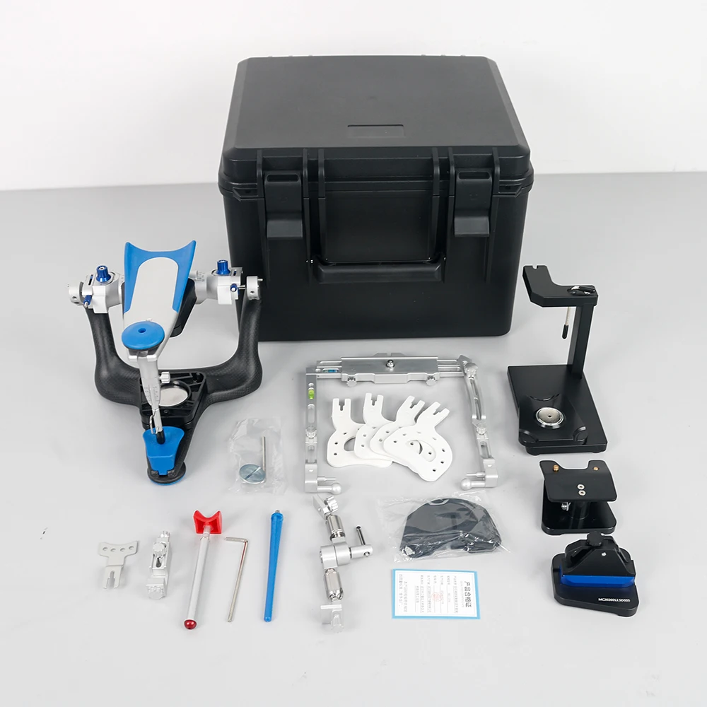 1 Juego de Articulador de laboratorio Dental completamente ajustable, guía Condylar y Kit de Articulador de ajuste de ángulo Bennett