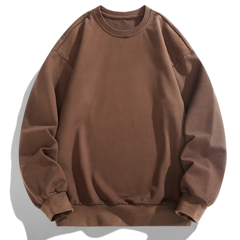 2026 Frühling Herbst Herren Einfarbiger Sweatshirt Rundhals Pullover Herrenbekleidung Harajuku Streetwear Sweatshirt Basic Hoodies