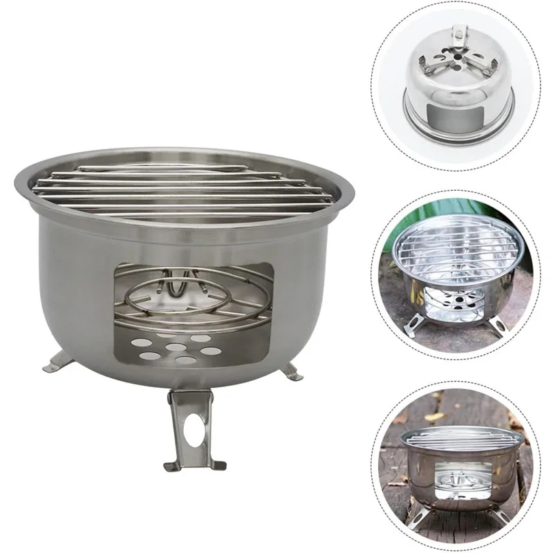 

Печь для барбекю, портативный мини-гриль для барбекю из нержавеющей стали, легкий кемпинг, легкое транспортировочное кухонное оборудование