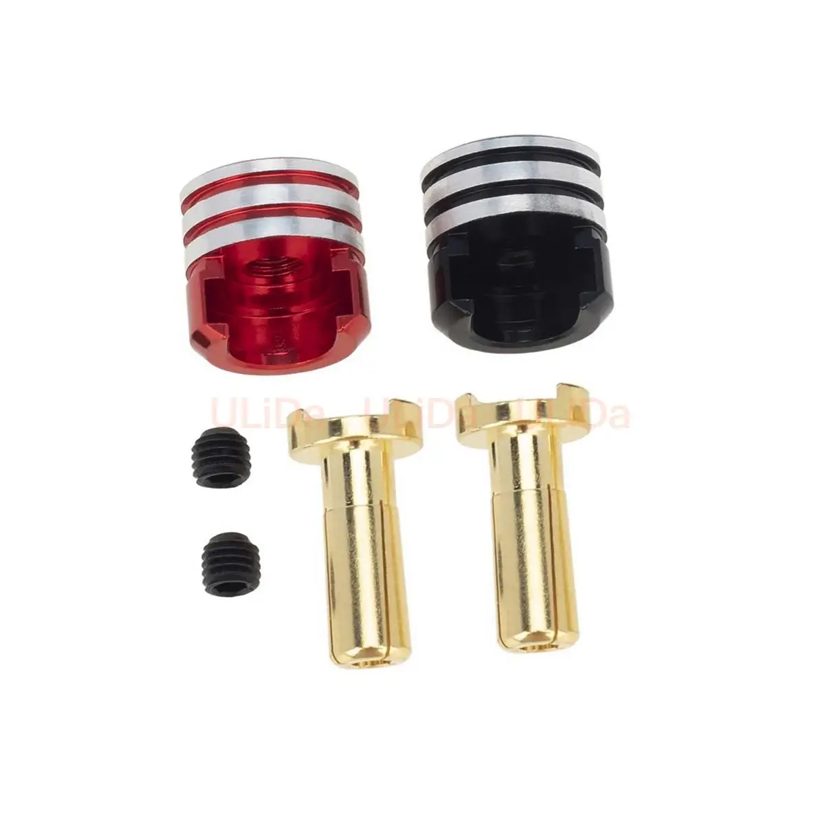 LowPro Bullet Plugs, Welding-Free Hard Shell Metal Heatsink, 4mm/5mm Set for RC Cars