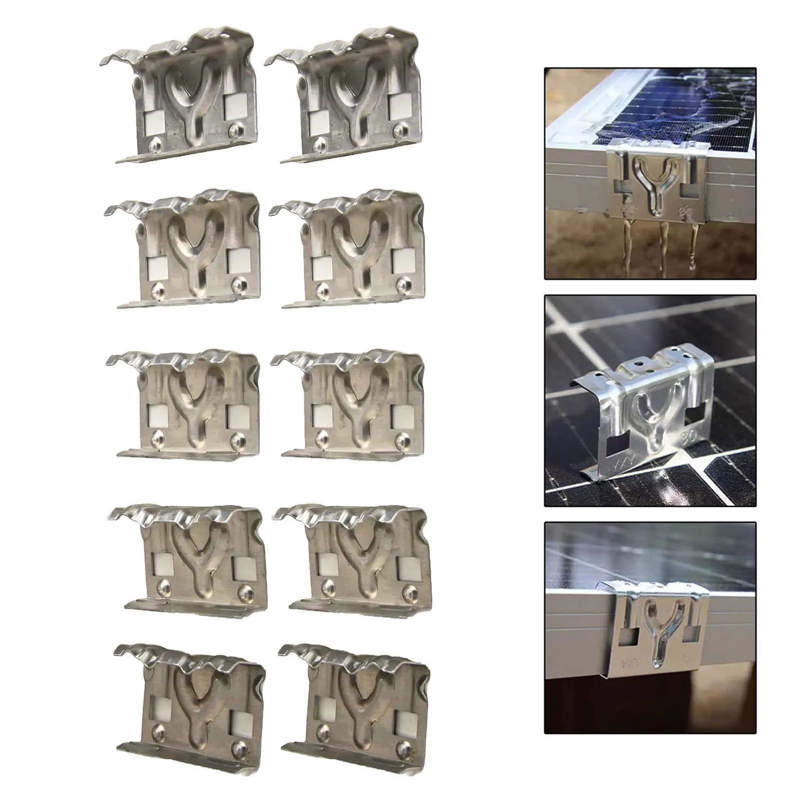 10pcs 30/35mm Solar Panel Water Sludge Removal Clip Water Guide Cleaning Clips Photovoltaic Module Water Drainage Clips