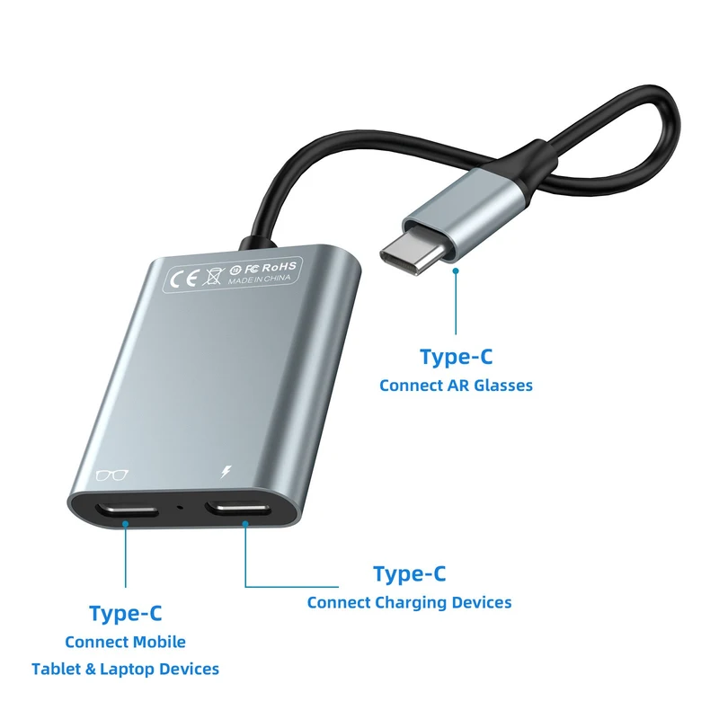 

YY+for Docking Station 2 in 1 Fit type-C Mobile Phone Switch Computer Notebook AR Glass