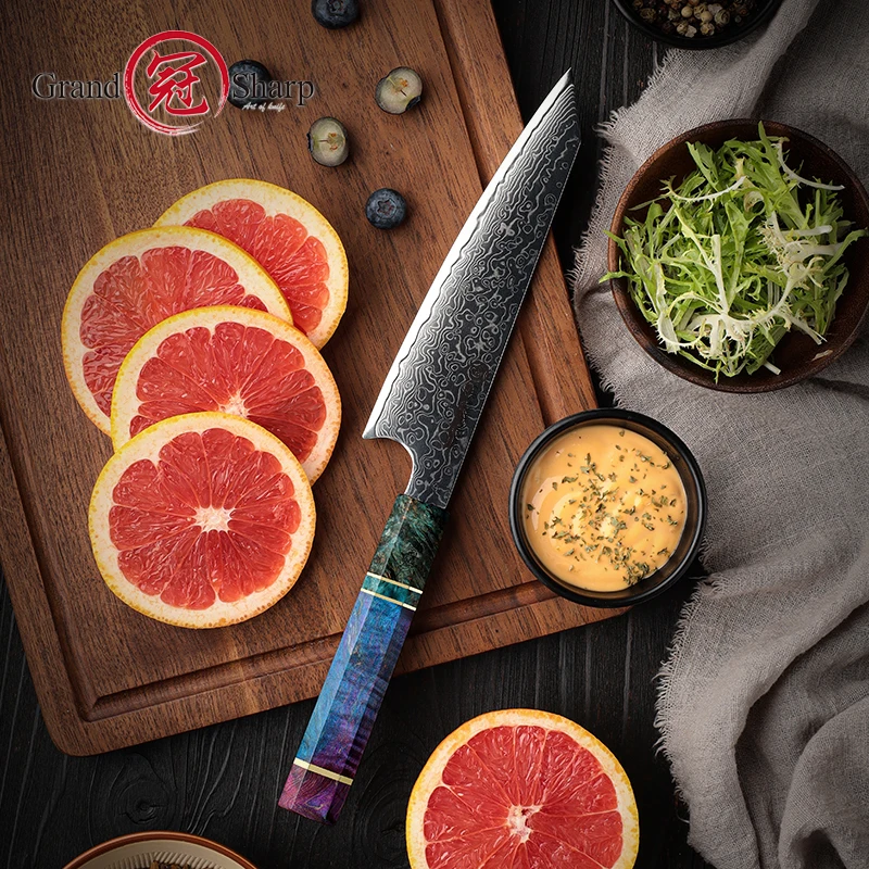 6 Inch Utility Knife Japanese Damascus Steel Kitchen Chef Knife Fruit Peeling Meat Vegetables Cooking Knives GRANDSHARP