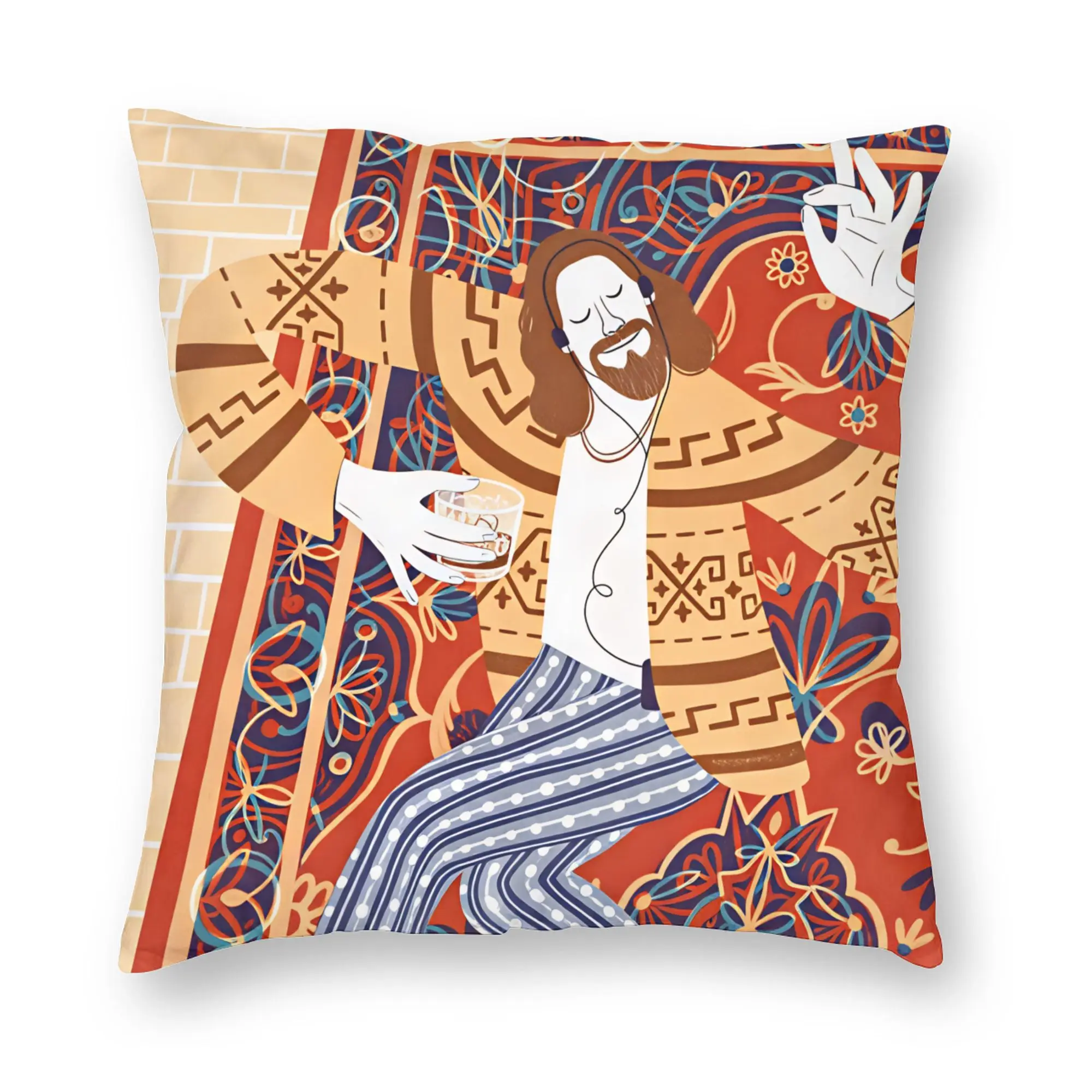 Pillow Cover The Dude Big Lebowski (15)  Funny Pillow Case For Wedding Party Home Decor Pillowcases