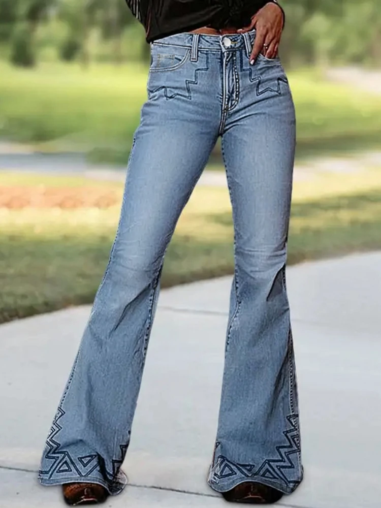 

Women High Waist Wide Leg Pants Hole Straight Pants Long Jeans Casual Trendy Trousers 2025 Autumn Winter New Denim Trousers