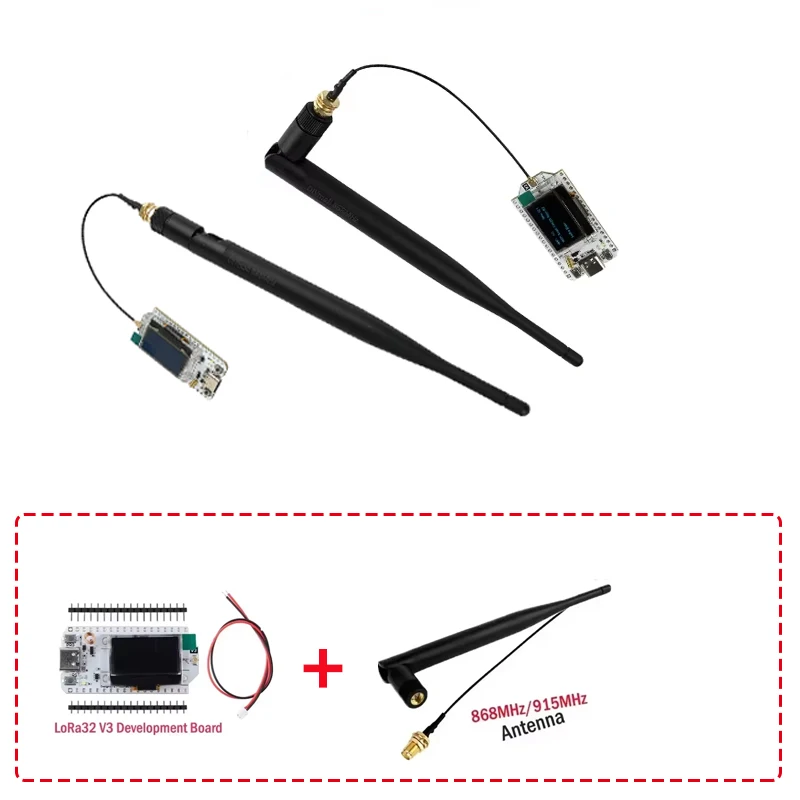 

LoRa32 V3 868MHz/915MHz Antenna With ESP32 Development Board SX1262 0.96 Inch OLED Display WIFI+BT Lora Kit for Meshtastic IoT