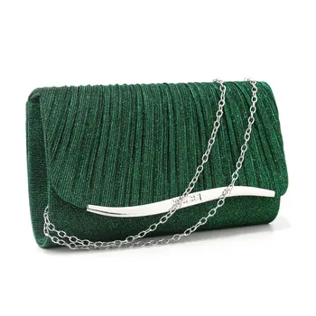 紫色新款褶皺女士晚餐包閃亮時尚信封式設計手提包,帶肩包和手拿包功能 8 最佳銷售 淡紫色袋子 - №6