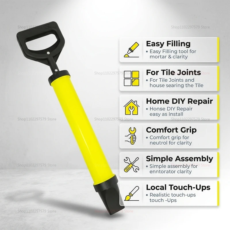 Concrete Gun Grouting Gun Mortar Applicator Tool Cement Filling Caulking Gun with 3 Nozzles for Concrete Repair DIY Tool