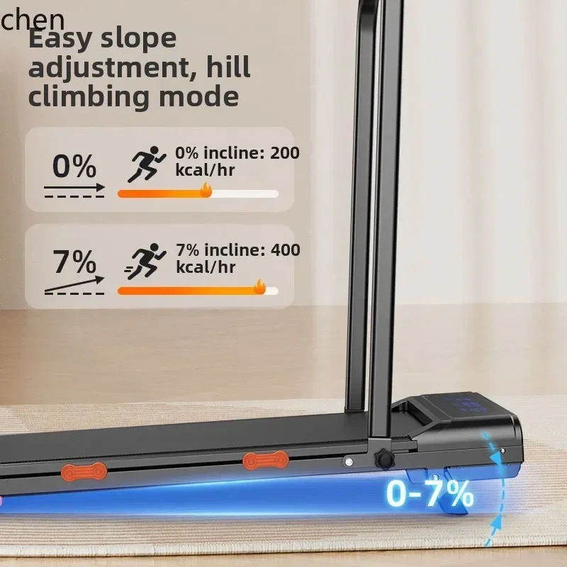 Small Foldable Upgraded Walking Machine with Armrests Exercise Fat Reduction Treadmill
