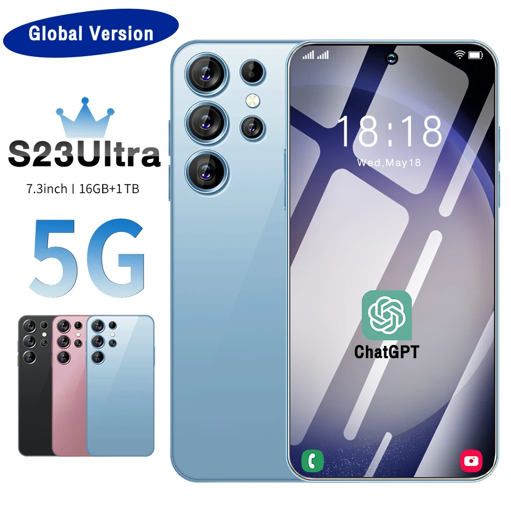 

Original S23ultra Smartphone 7.3 Inch Mobile Phones Global Version 5G Dual Sim Cell Phone Snapdragon 8 gen2 Android Cellphones