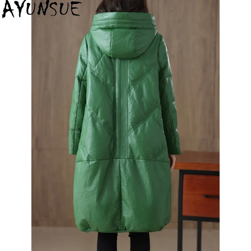 AYUNSUE véritable peau de mouton en cuir véritable veste femme longue Style vers le bas manteau femmes vêtements d'hiver nouveau dans les vêtements d'extérieur Casaco Feminino
