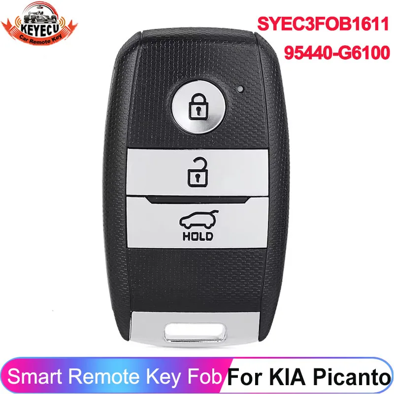 

KEYECU 3 Buttons 95440-G6100 FCC ID: SYEC3FOB1611 For KIA Picanto 2021 2022 Smart 433MHz 8A Chip Remote Car Key Fob