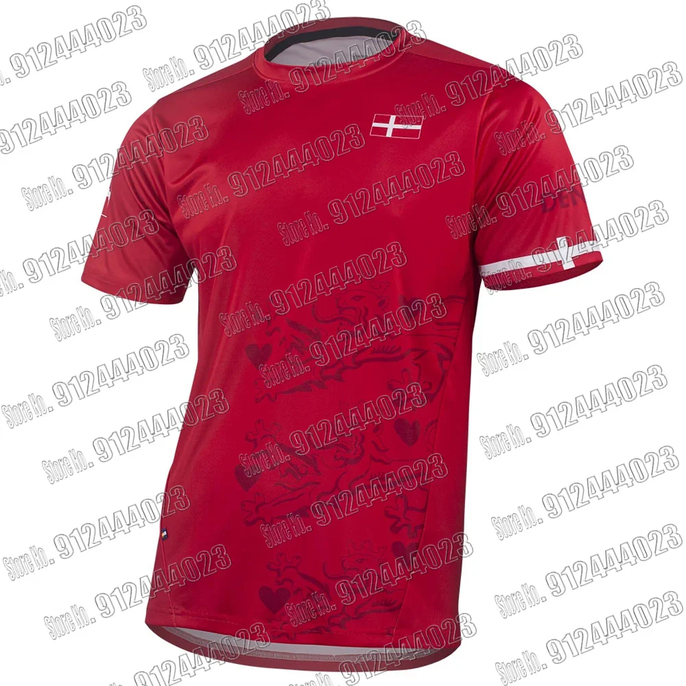 Maillot con bandera de Dinamarca cykeltrøje cykeltøj Tops técnicos informales camiseta para correr ropa de entrenamiento camiseta para bicicleta de montaña