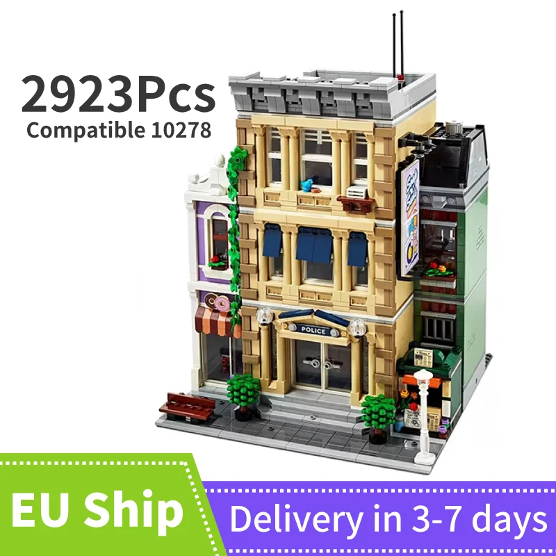 Blocs de construction de poste de Police, 2923 pièces, jouets, modèles de maison de ville, briques pour enfants, jouet éducatif, cadeau de noël Compatible 10278