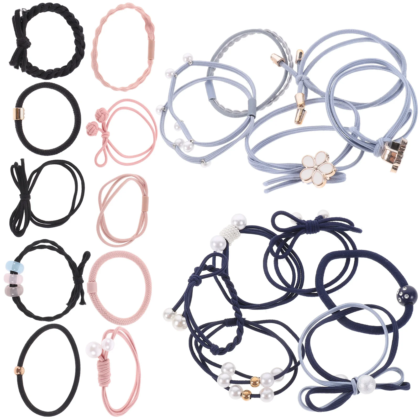 

24 шт., веревки для волос, набор головных уборов, прозрачные очаровательные эластичные галстуки для женщин и девочек, декоративные аксессуары для укладки, вечерние, повседневное использование