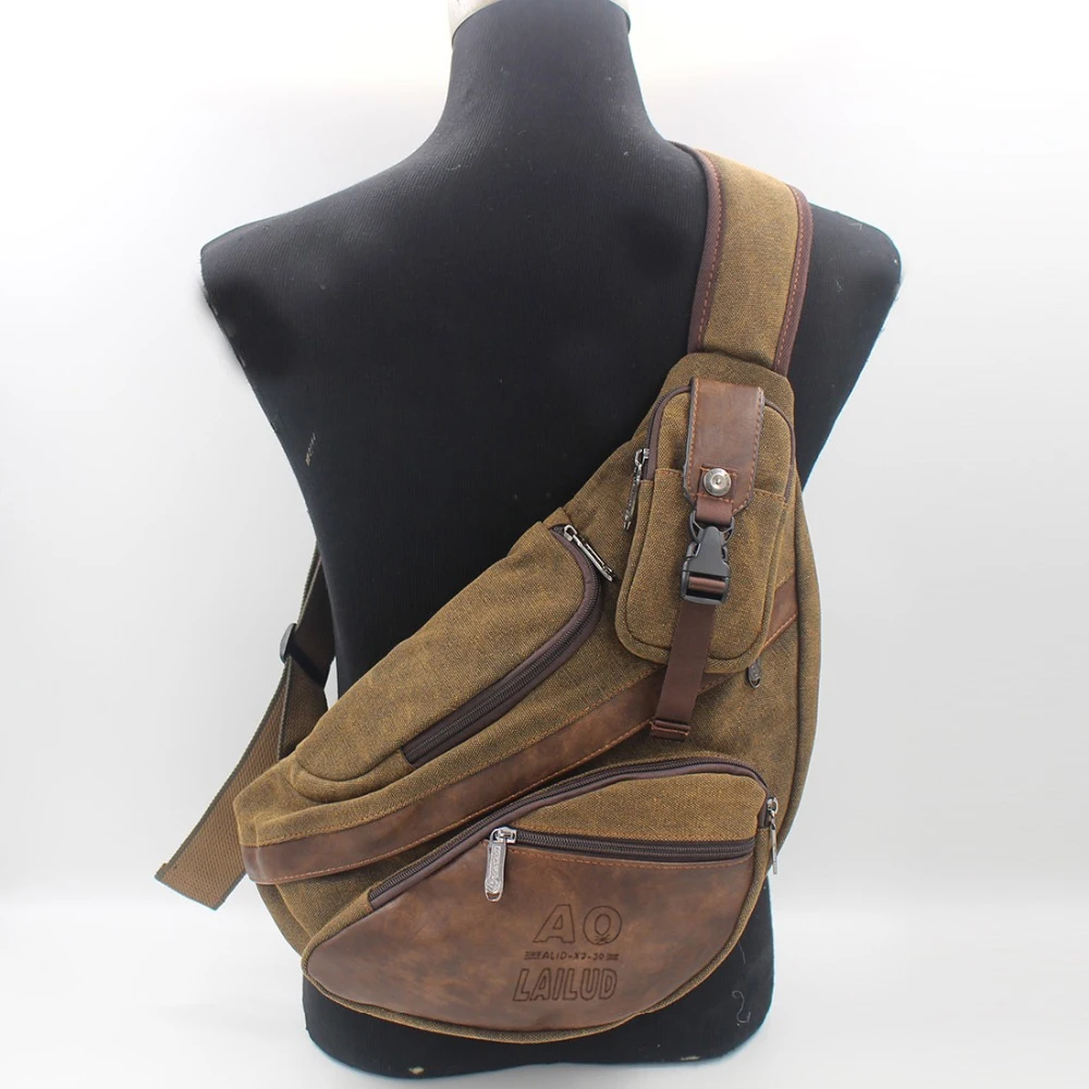 Męski plecak na ramię Crossbody Messenger torba na klatkę piersiową plecak na laptopa wspinaczka sport wojskowy podróżne płócienne męskie torby na jedno ramię