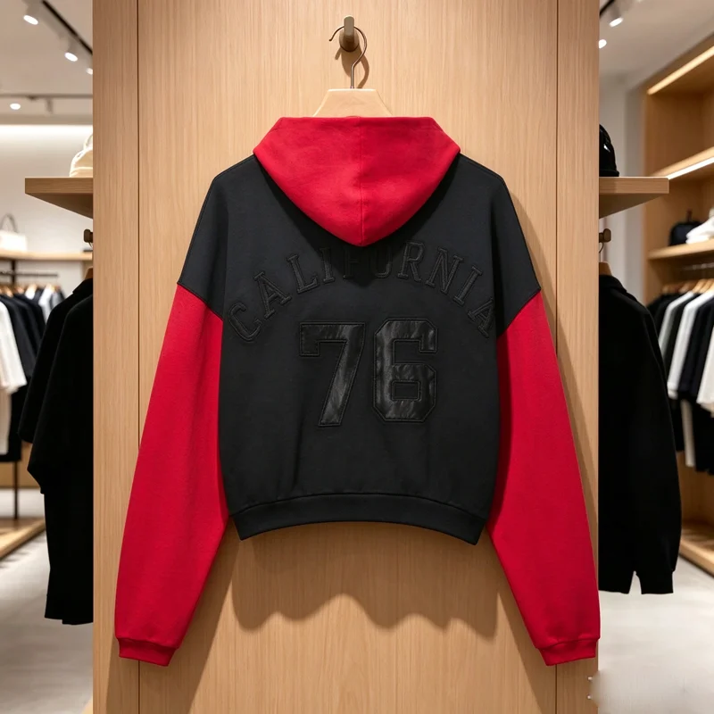Towel Embroidery E Patch Label ERL Patchwork Hoodie Men Women Color Blocking Sweatshirts Oversized Back76 Print Pullovers Winter