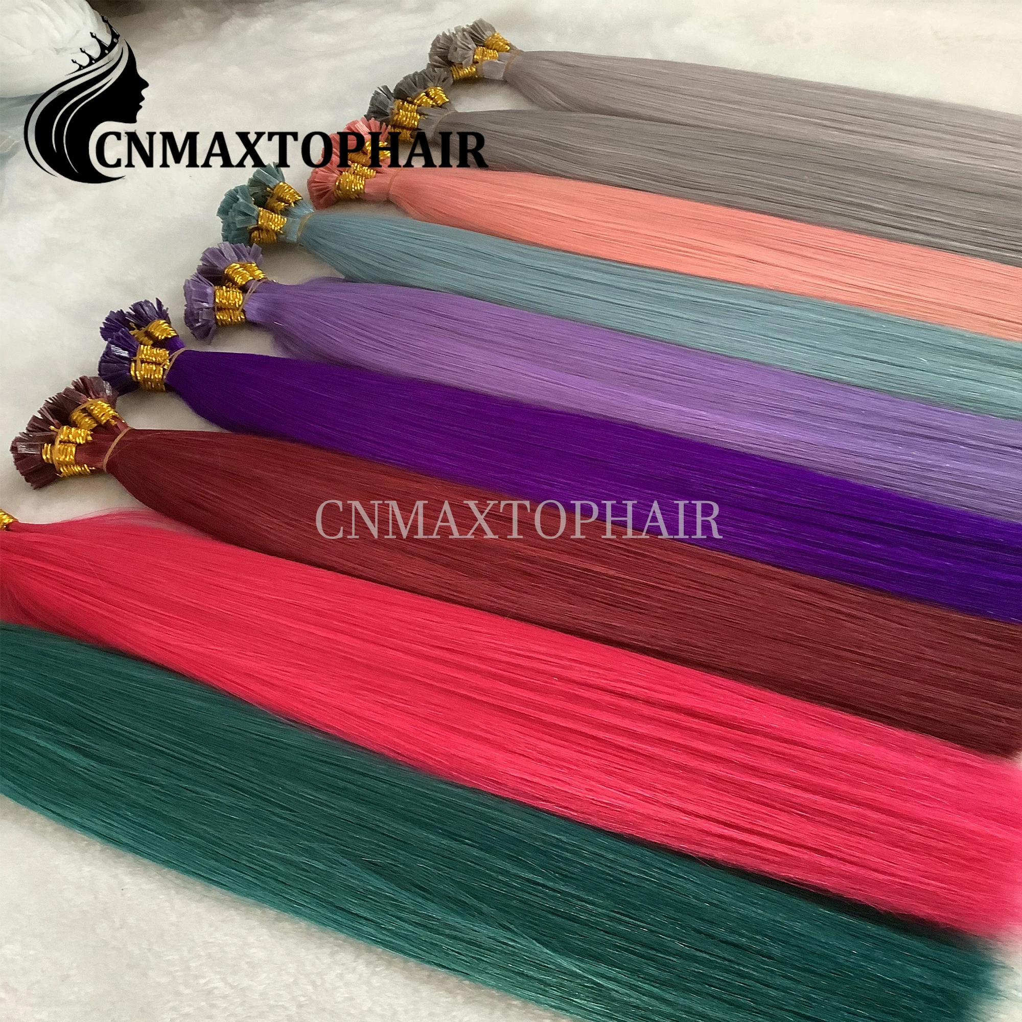 Wholesale Keratin Pre Bonded K Tip Human Hair Extensions Double Drawn Cuticle Aligned Flat Tip Hair Customized Color Women Hair