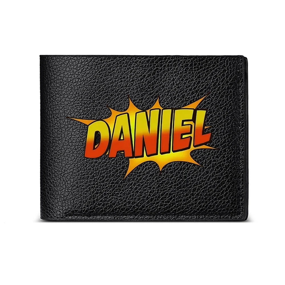 Daniel Comic Style Explosion Design Men's Wallet Card Holder Casual Business Fashion Print