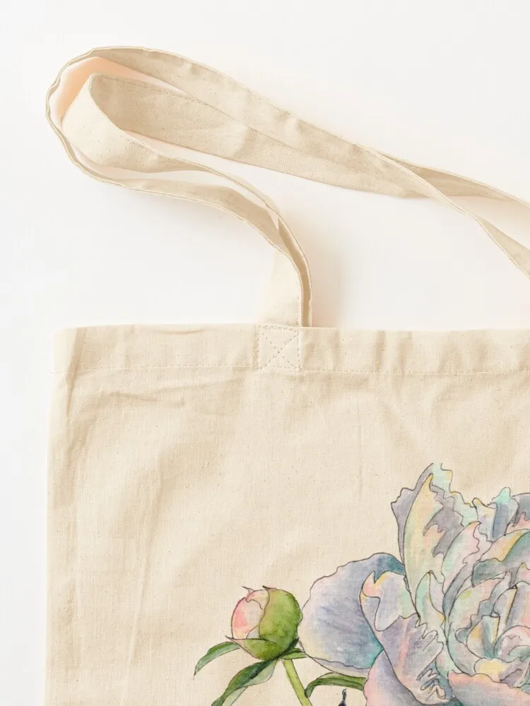 Peony in watercolor and ink by farrahdelle Tote Bag tote bag men Canvas bags luxury women Custom bag