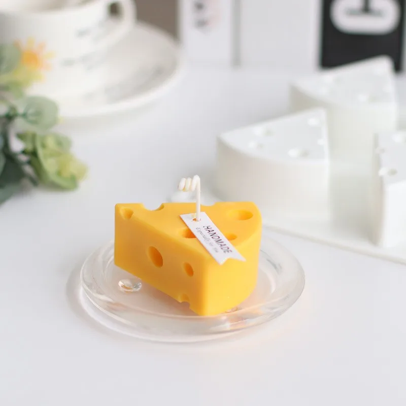 Creative Cheese Shape Silicone Mold Aromatherapy Soap Candle Mold Fondant Mousse Cake Chocolate Baking Decoration Baking Tray