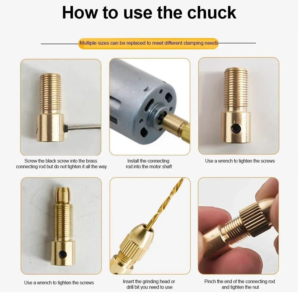 Bit Holder Set Mini Drill Chuck 8pcs 0.5-3mm For Precision PCB & Versatile Drilling Extension Bar Collet Metal Processing Tools
