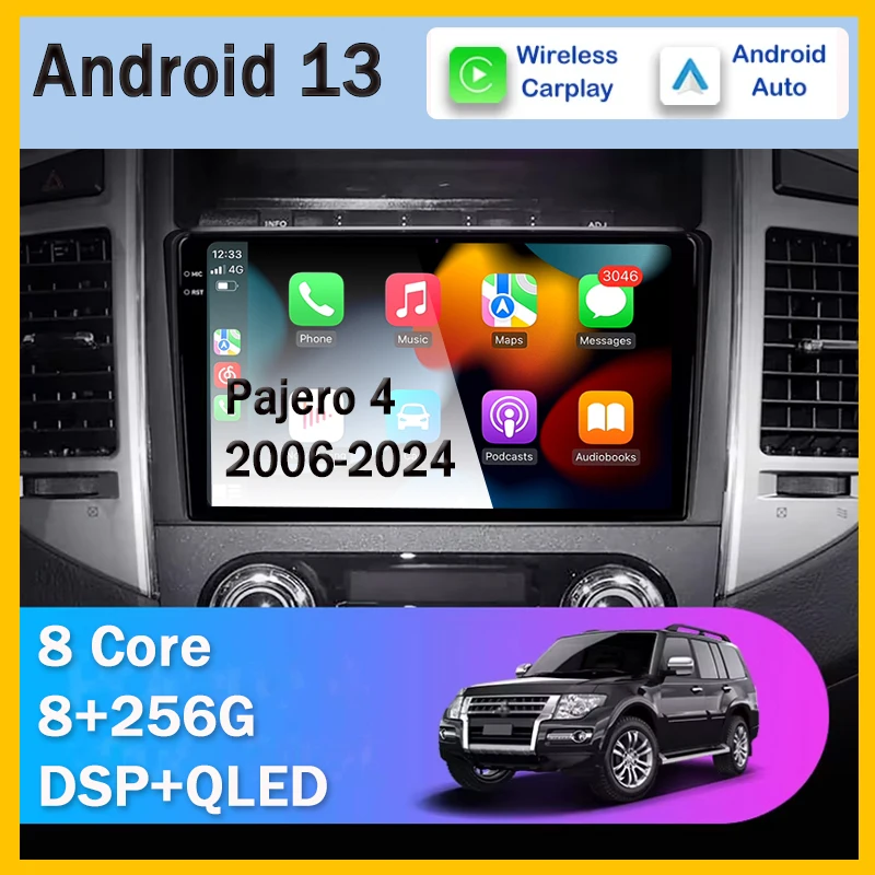 

Android 13 Car Radio For Mitsubishi Pajero 4 V80 V90 2006 - 2024 Multimedia Video Player GPS Navigation Wireless Carplay WIFI