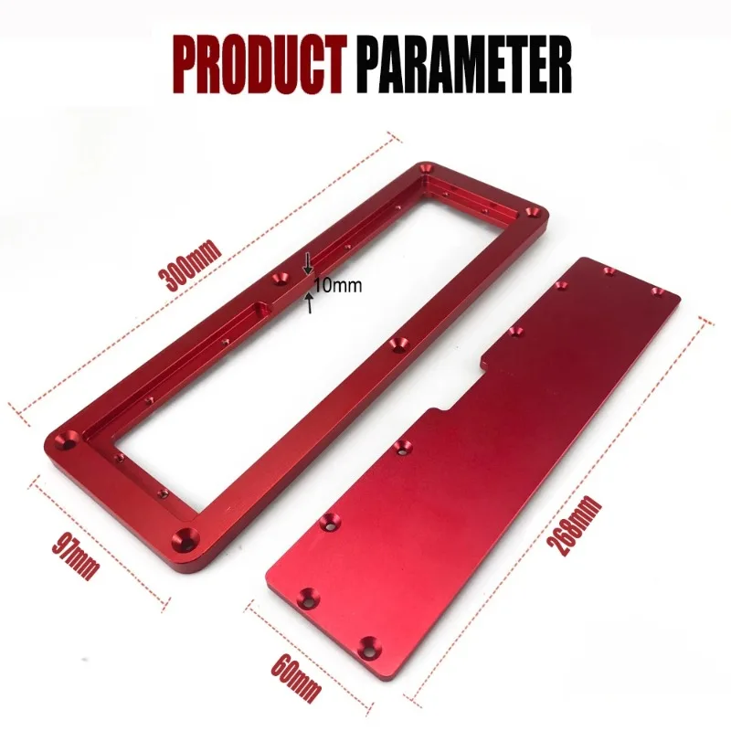 Adjustable table saw, aluminum insert plate, red electric circular saw, flip cover plate, flip floor table special cover plate