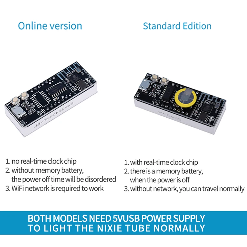 Kit de module d\'horloge électronique à tube numérique LED, synchronisation automatique, USB, 5V, réseau, WiFi, fierté, auto-éclairage