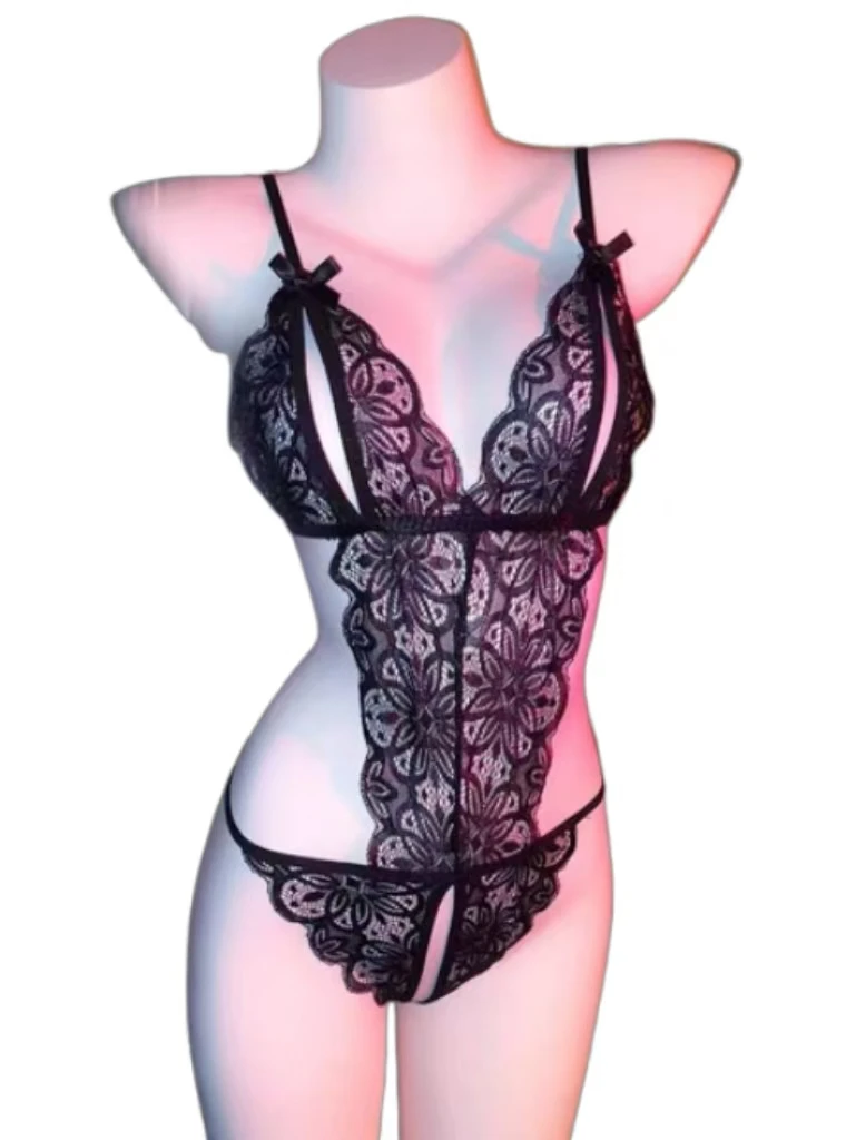 Sexy Bandage Bodysuit Open Bra Babydoll No Crotch Jumpsuit for Role-playing Games - Bold Costume Sweet Women's Erotic Uniform