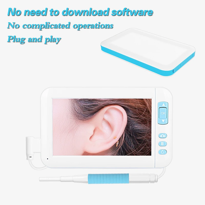 3.9MM Digital Otoscope Camera Ear Camera with 4.3 Inch IPS Screen Ultra Clear View Ear Scope Camera  Ear Wax Removal Tool