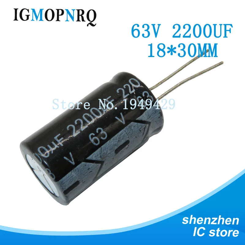 

5pcs 63v2200uf 18 * 30 63v 2200uf 18x30mm electrolytic coating electrolytic capacitor new