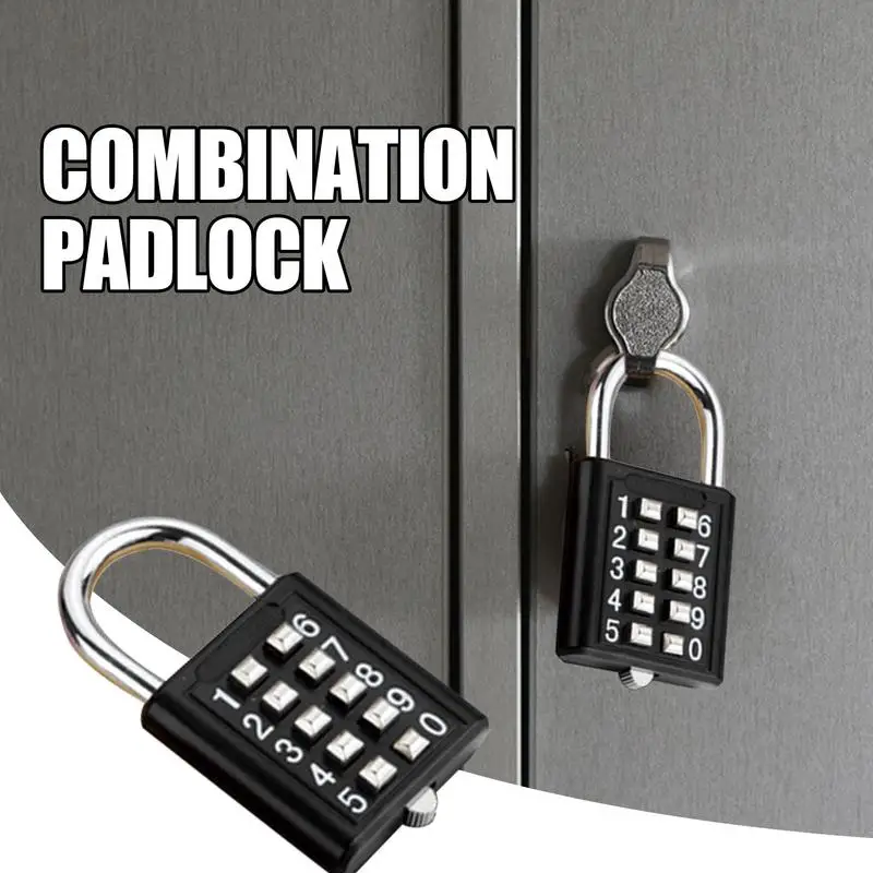 Digital Combination Padlock 8/10 Digits Combo Locks For Lockers Students Toolbox Button Combination Security Padlock Practical