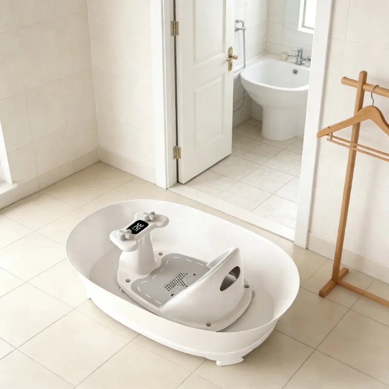 

Детское сиденье для душа, портативная подставка для душа для новорожденных и маленьких детей, аксессуары для роста детей, датчик температуры