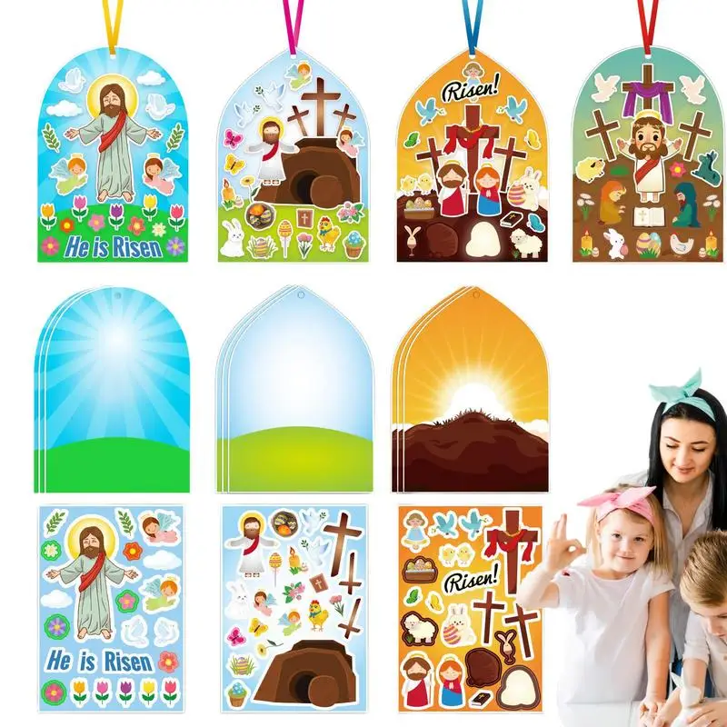 Christian Stickers for Kids 36PCS/Set Christian Easter Jesus Stickers DIY Religious Craft for Easter Christian Easter Stickers