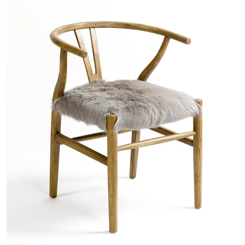 

Nordic style pure solid wood cafe dining chair