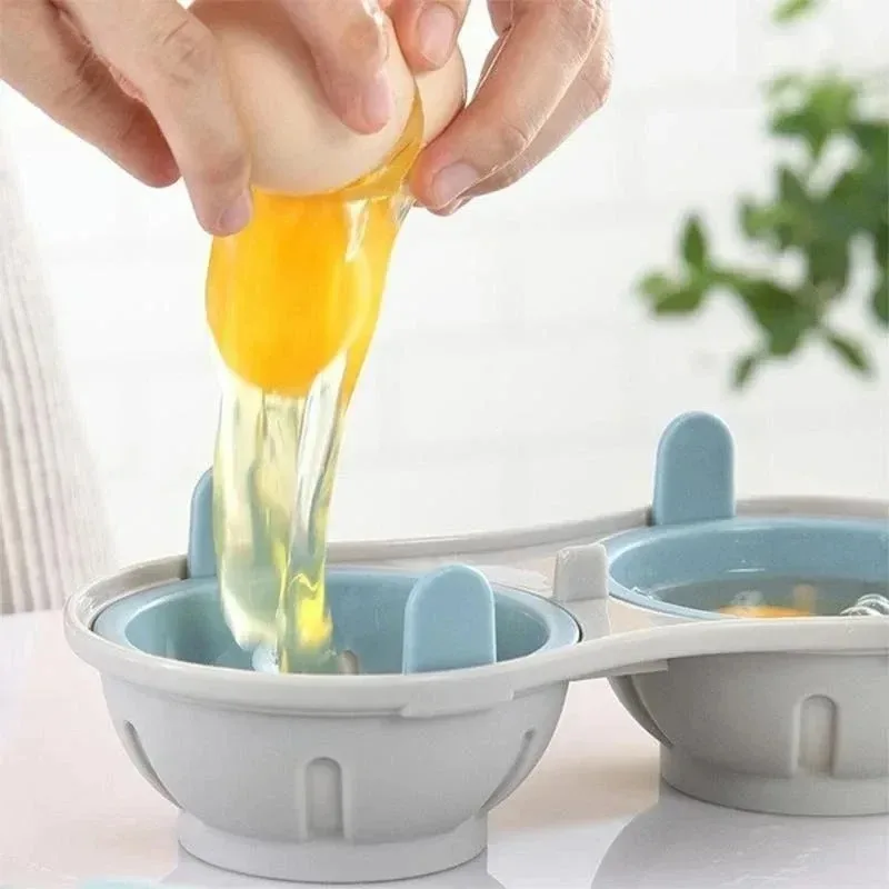 Microwave Egg Poacher with Detachable Drain Basket Efficient Poached Egg Cooker Quick Breakfast Maker Food Grade Kitchen Gadget